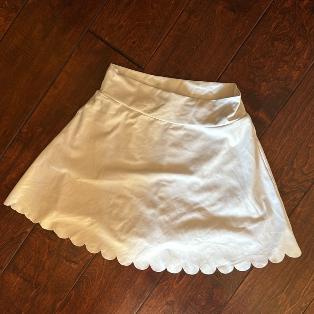 J. Crew White Scalloped Tennis Skirt